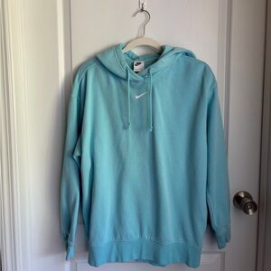Nike Light Teal Pullover Hoodie with Swoosh DJ7668-482